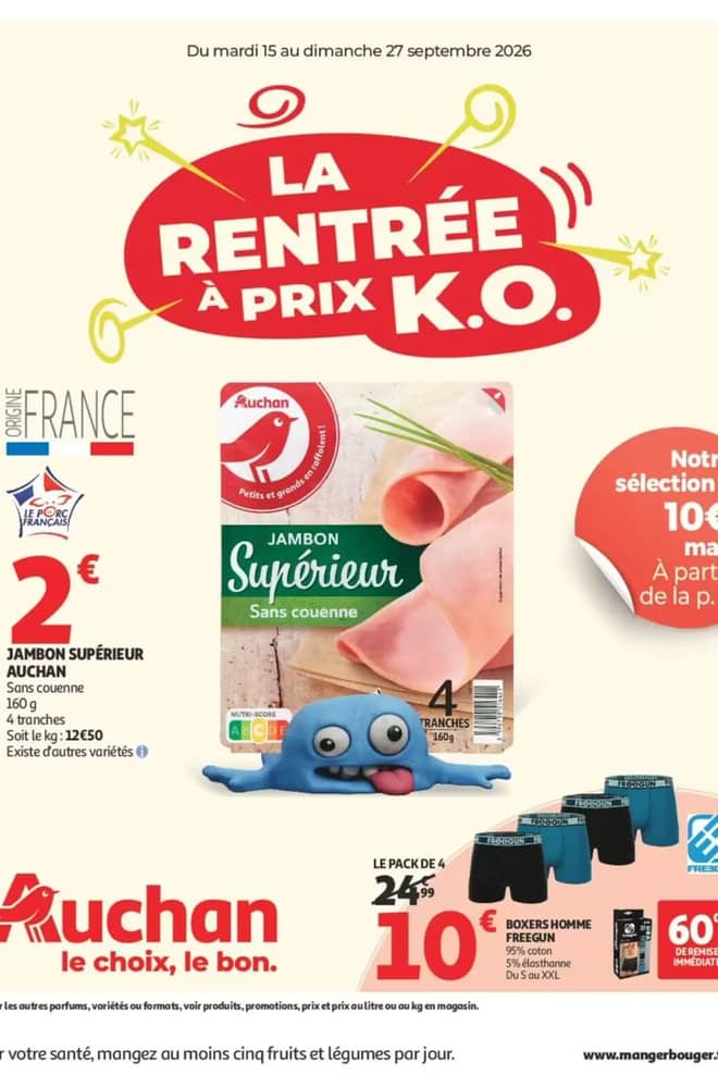 Couverture du catalogue Auchan, valable 15–27 septembre 2026