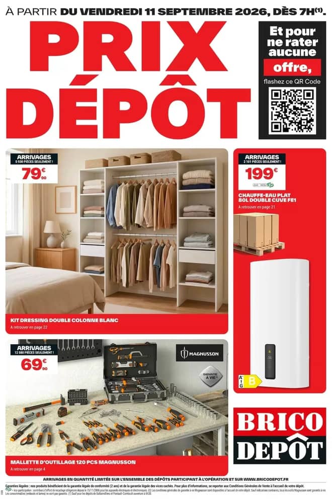 Couverture du catalogue Brico Dépôt, valable 11–24 septembre 2026