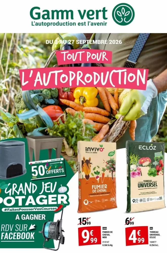 Couverture du catalogue Gamm Vert, valable 2–27 septembre 2026