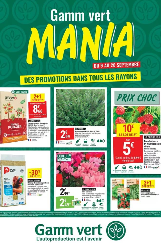 Couverture du catalogue Gamm Vert, valable 9–20 septembre 2026