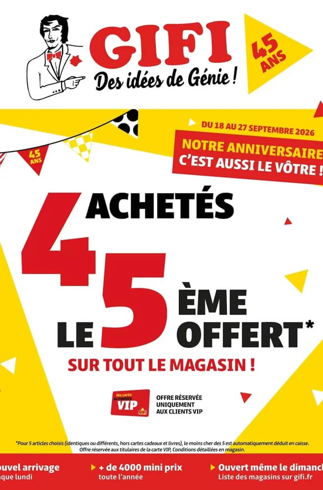 Couverture du catalogue GiFi, valable 18–27 septembre 2026