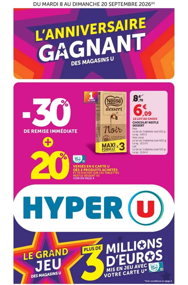 Couverture du catalogue Hyper U, valable 8–20 septembre 2026