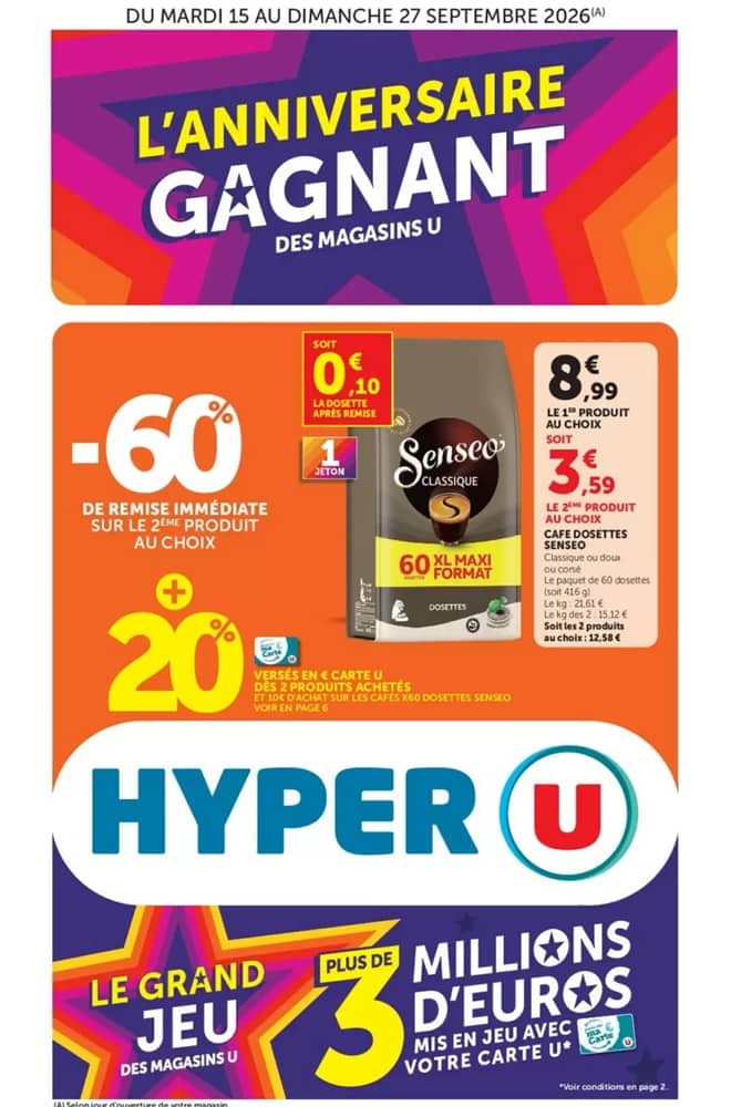 Couverture du catalogue Hyper U, valable 15–27 septembre 2026