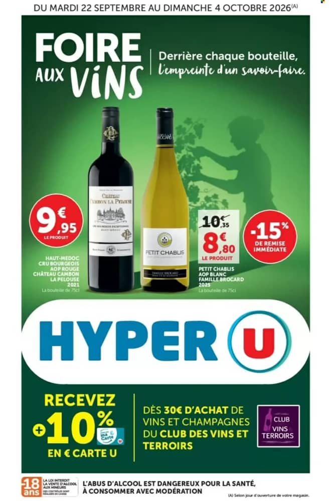 Couverture du catalogue Hyper U, valable 22 septembre 2026 – 4 octobre 2026