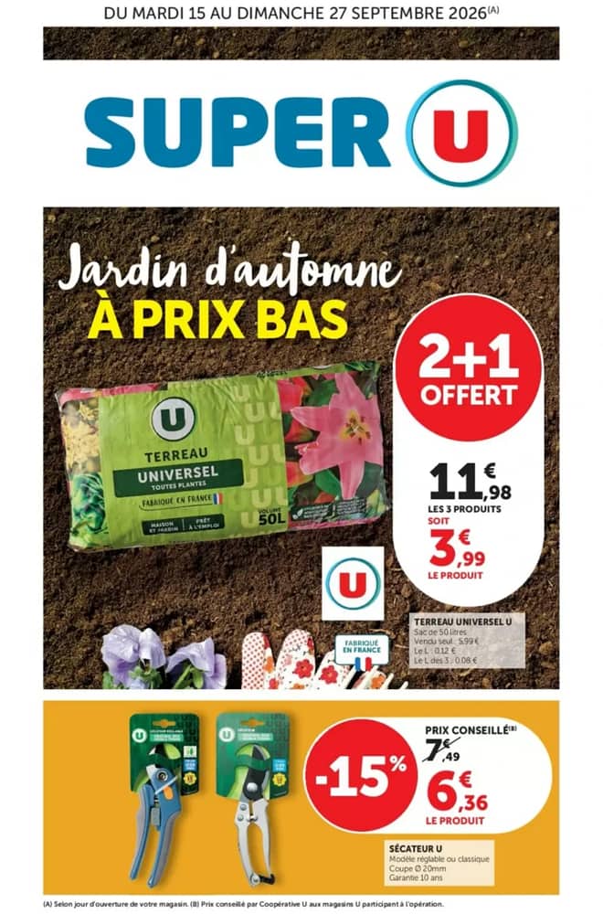 Couverture du catalogue Super U, valable 15–27 septembre 2026