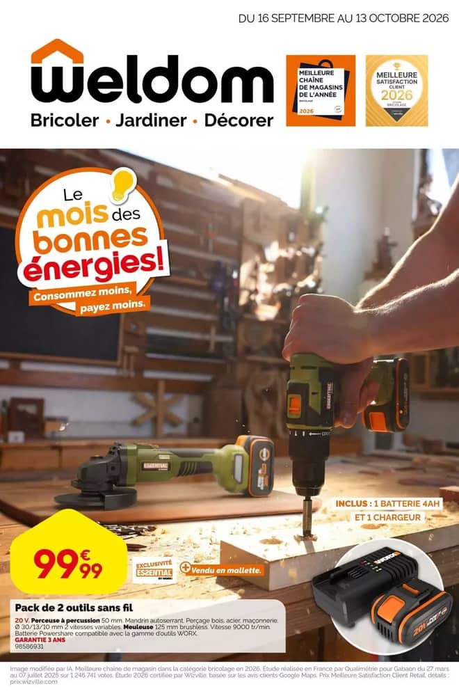 Couverture du catalogue Weldom, valable 16 septembre 2026 – 13 octobre 2026